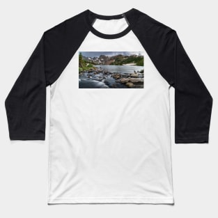 Lake Isabelle and Mountain Stream Baseball T-Shirt